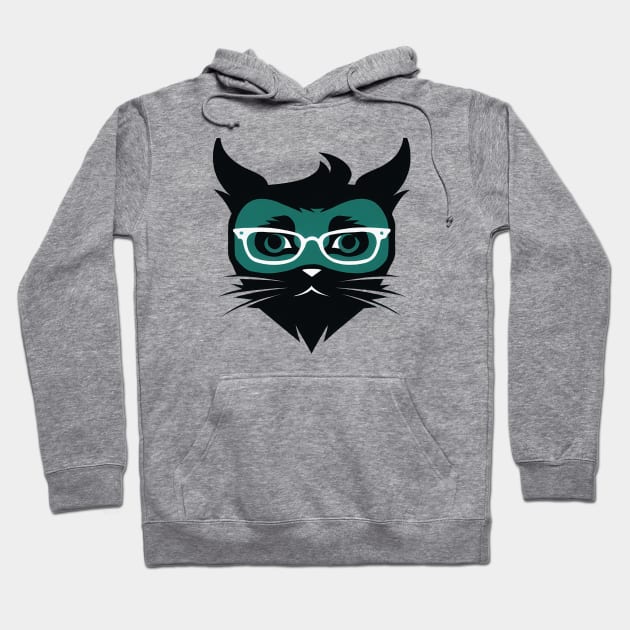 Flat style cat in eyeglasses Hoodie by KOTYA